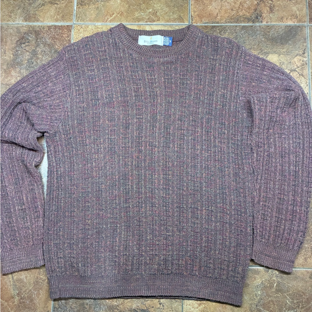 Bill Blass Men's Maroon Crewneck Sweater